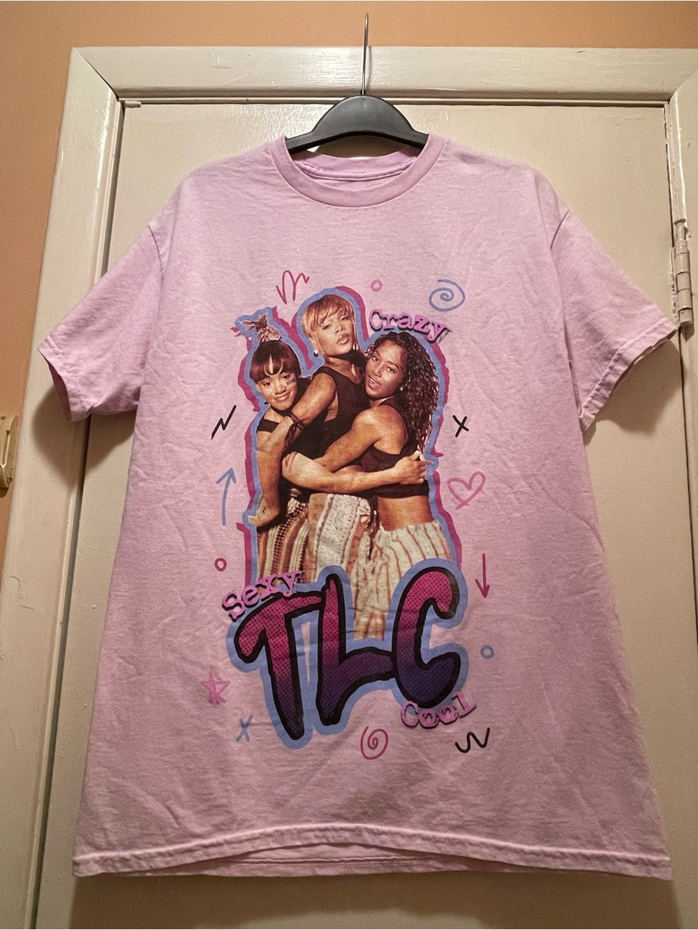 TLC CrazySexyCool Tracklist Graphic Tee Lavender Pink Size Medium